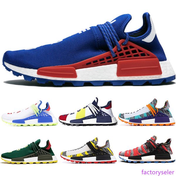 

new human race trail running shoes men women pharrell williams hu runner yellow black white solar pack nerd blue sport runner sneaker36-47