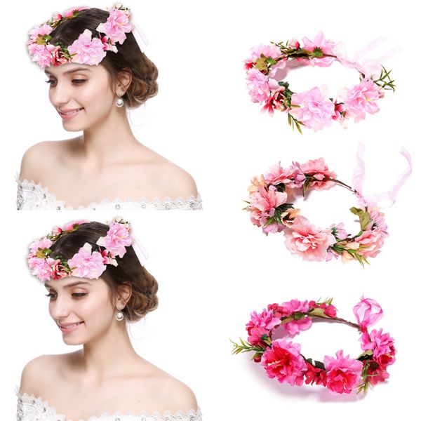 

m mism flower crown wedding bride wreath of flowers head band bohemia women hair accessories flower headband headpiece wianek