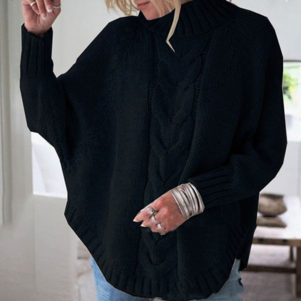 

knit sweaters women invierno 2019 casual turtleneck long sleeve solid black grey winter fall woman loose sweaters pullovers, White;black