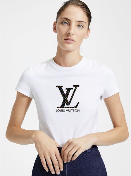 

women's fashion t-shirt gold fashion letter women's short sleeve round neck pattern t-shirt casual women's 2020 new, White