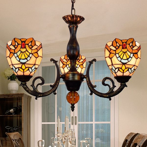 

hand-made glass lampshade baroque chandeliers lights for dinning room bedroom art deco tiffany lamp indoor lighting fixtures