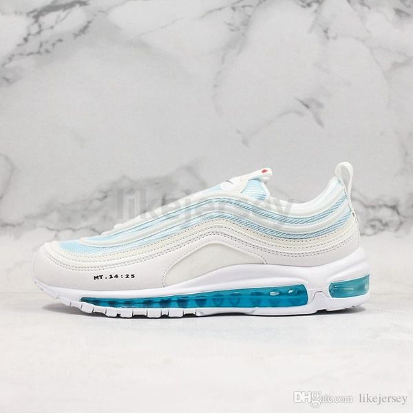 

new arrival mschf inri 97s jesus running shoes mens women 921826-101 white blue water air cushion designer sports sneakers size 36-45, Black