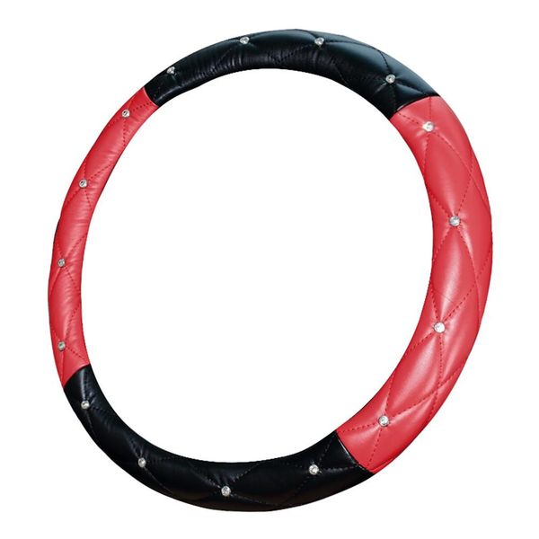 

fashion car steering wheel cover universal durable pu leather cystal diamond steering wheel cover four seasons