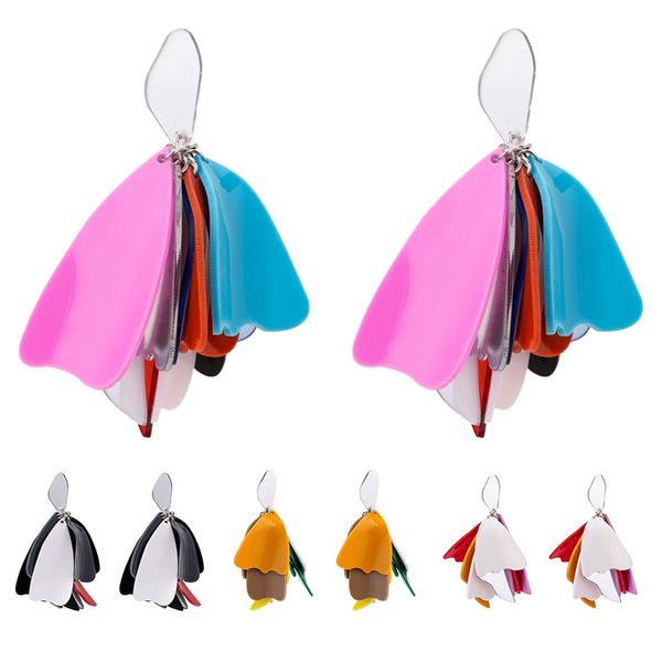 

fashionable petal shape women ear stud earrings decoration jewelry accessory, Silver