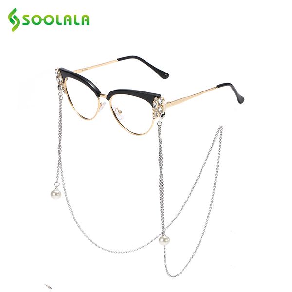 

soolala pearl sunglasses chain beaded stainless steel eyeglass lanyard sunglass cord eyewears glasses cord holder neck ropes, Silver