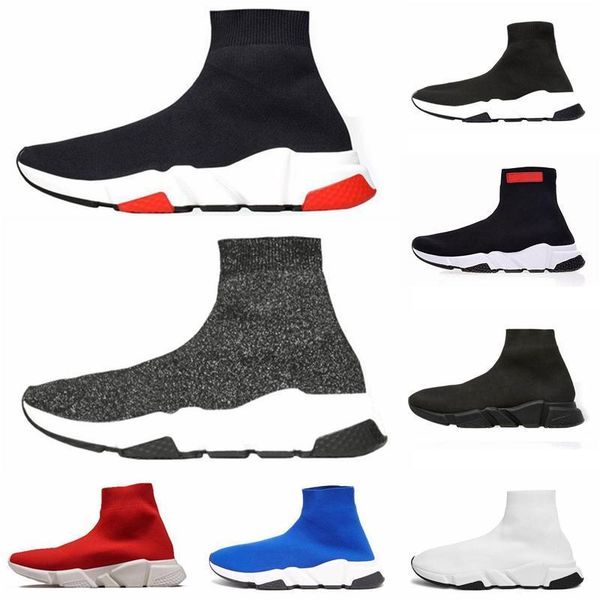 

2019 designer socks shoes fashion men women sneakers speed trainer black white blue pink glitter mens trainers casual shoe runner heavy d09