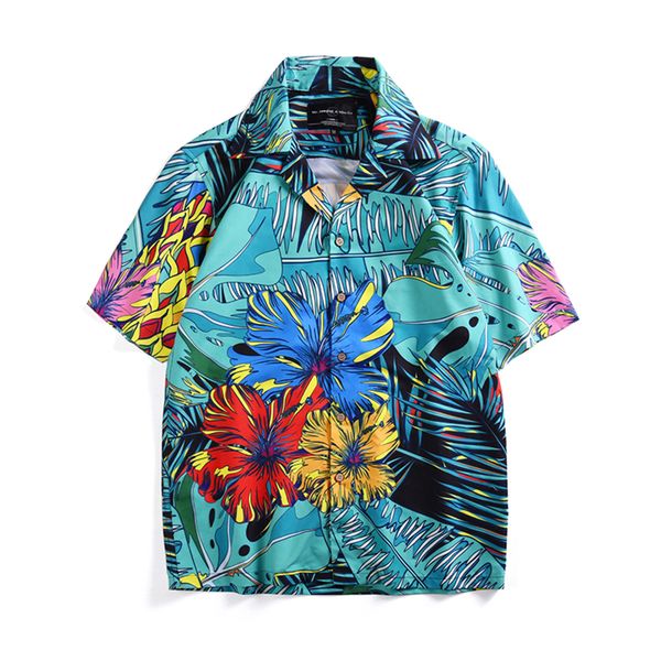 

мужчины рубашка summer style palm tree печать пляж гавайке мужчины вскользь с коротким рукавом рубашки гавайи летние каникулы одежда, White;black