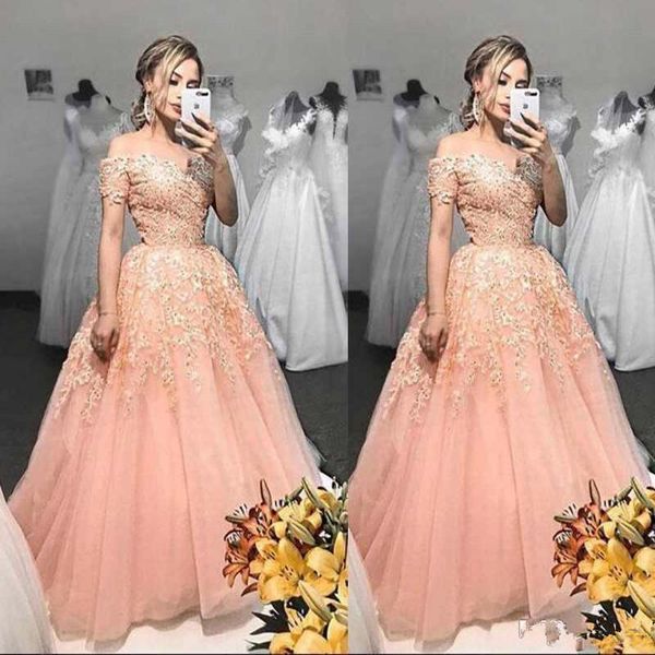 

lace quinceanera dresses sweet 16 year dresses off the shoulder capped sleeves appliques beaded sheer prom dresses for party, Black
