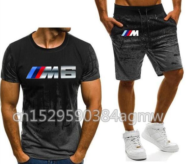 

2020 fashion brand motorsport m3 m4 m5 m6  power men sets sportswear set fitness summer print men's 2 piece suit, Gray