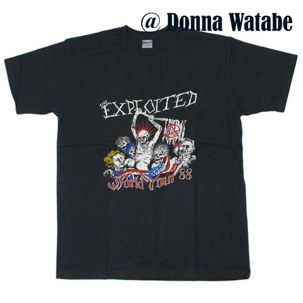 

vintage t-shirt 1988 the exploited world tour new size s - 5xl, White;black