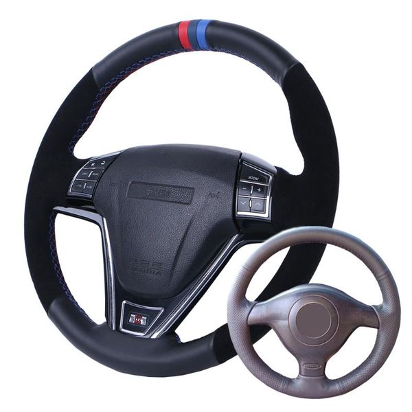 

крышка рулевого колеса автомобиля замшевая кожа для golf 4 b5 1996-2003 seat leon 1999-2004 polo 2002 / custom steering wrap