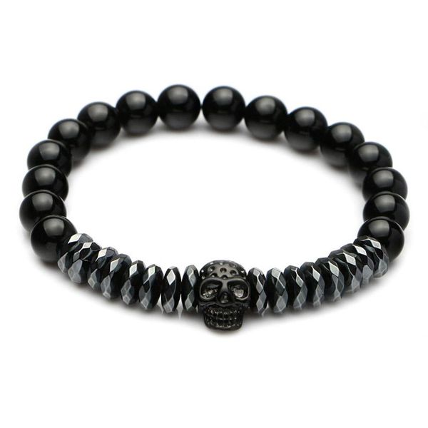 

men bracelet skull skeleton titanium steel skull bangle bracelets (black