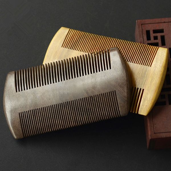 

1pc large wooden anti-static flea comb double-sided beard comb tweezers g0416, Silver