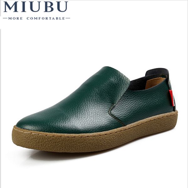 

miubu mens genuine leather flats black driving moccasins summer slip on men's footwear brand sperry social shoes