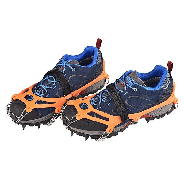 

2pcs ice cleats crampons traction snow grips for boots shoes anti slip 12-spikes safe shelter for hiking climbing mountaineering
