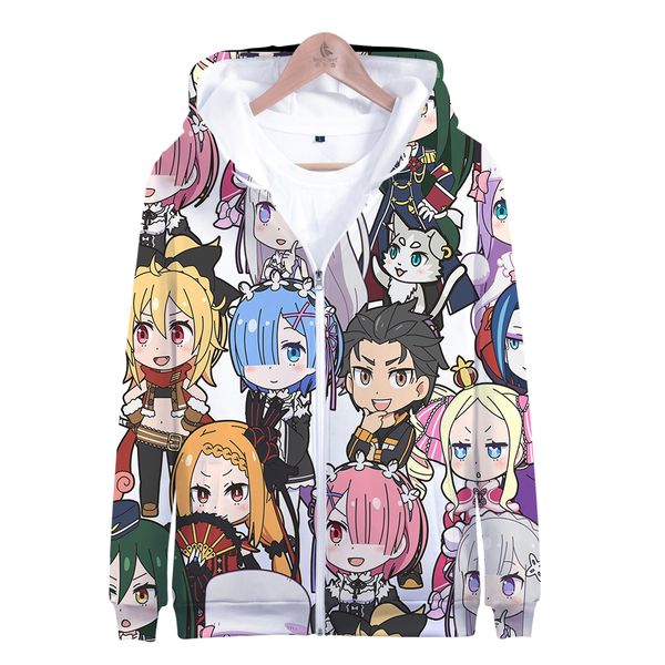 

kawaii a re's different world life from scratch 3d hoodies women men fashion harajuku cool sweatshirts anime cartoon tracksuit, Black