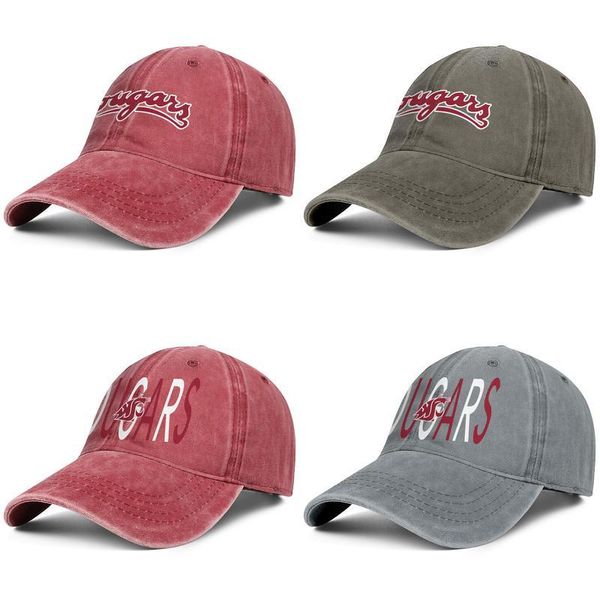 

washington state cougars football wordmark logo brown mens and womens trucker denim cap design designer golf sports fashion baseball, Blue;gray