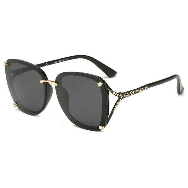 

fashion flower diamond women's round square sunglasses women brand designer lady flower rimless sunglasses female mirror lunette de sol, White;black