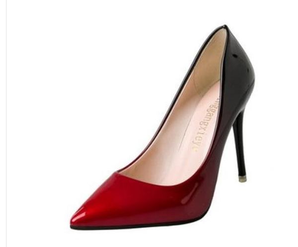 

women's shoes in spring and autumn high fine heel pointed end @2032, Black