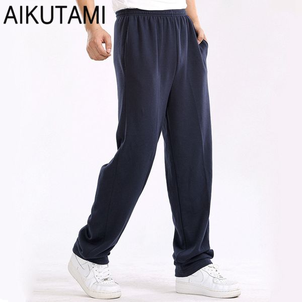 

loose solid tracksuit running pants men professional football training bottoms soccer running broekpak xxxxxl 6xl, Black;blue
