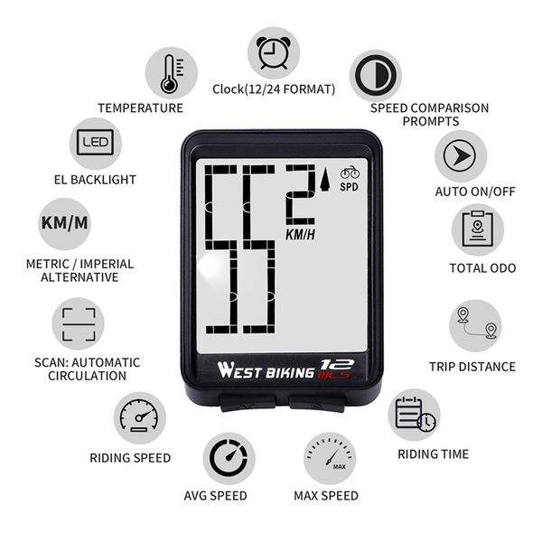 

rainproof cycling computer wireless mtb bike bicycle speedometer computer satch led digital rate cycling odometer