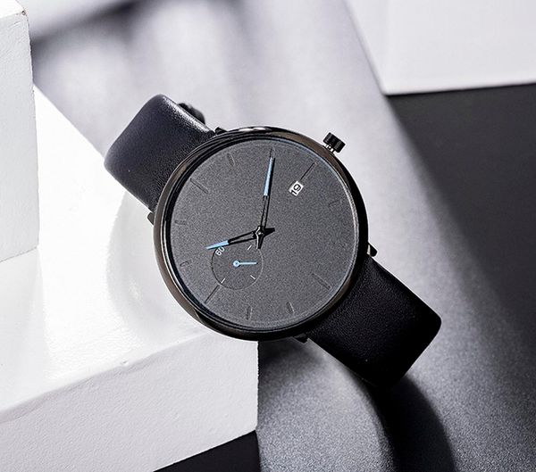 

mens watches men watch leather luxury waterproof sport watch men male clock man wristwatch, Slivery;brown