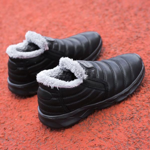 

fashion men's plus velvet warm outdoor sports shoes waterproof snow cotton boots male hiking shoes winter spring soprts 20, Black