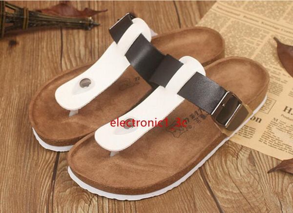

new summer beach valentine cork slippers sandals casual double buckle clogs slippers men women couples flip flops shoe 35-44