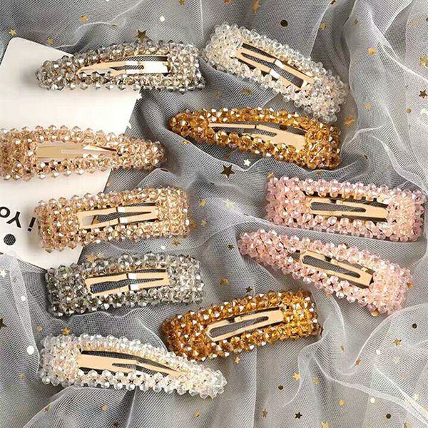 

new boutique fashion crystal hair clip bobby pin hair accessories snap for women girls barrette ornament hairgrip headwear