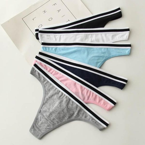 

plus size low waist cotton underwaer for women g-string thong erotic lingerie ladies sisiy panties for intimo donna, Black;pink