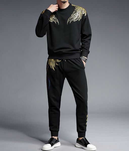 

winter design custom track suits tracksuit jacket pants men clothing set 2019 new n985, Gray