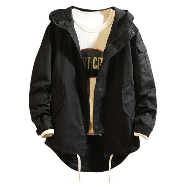 

2019 men jacket streetwear new fashion autumn winter solid casual long sleeve coat chaqueta hombre casaco masculino, Black;brown