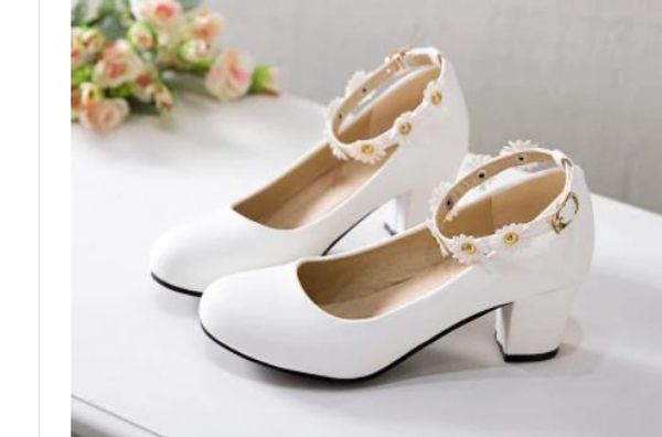 

women's shoes in spring and autumn high coarse heel round head @12, Black