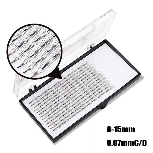 

0.07mm c/d 156 clusters/tray natural black 8mm-15mm individual false eyelash knot eye lashes extension tray