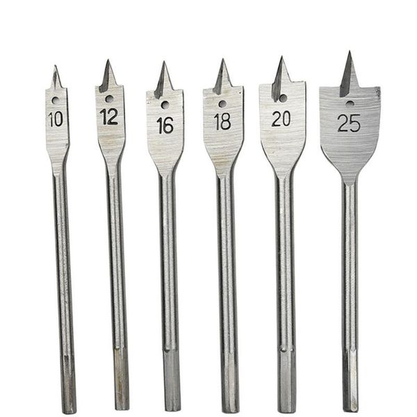 

6pcs industrial spade paddle flat wood woodworking boring drill bits tools kit