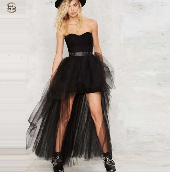 

women fashion multi layer tulle skirt girls summer solid high waist skirts pleated princess long maxi tutu skirt ball gown, Black