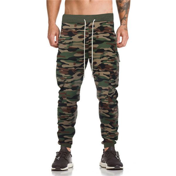

camouflage camo cargo pants men trousers harem co sweatpants slacks casual jogger dance sportwear baggy nylon men's, Black