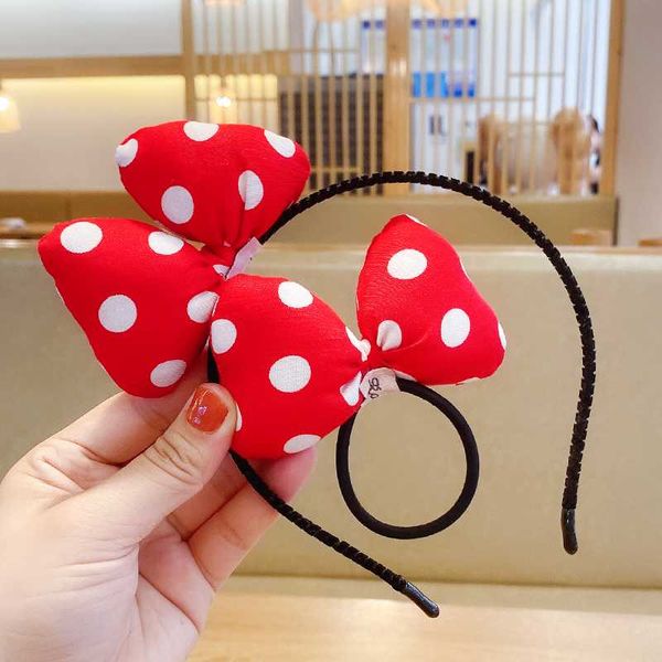 

2020 children cute candy big red dot bow hairpins hairbands girls sweet soft hair clips headbands kids lovely hair accessories, Slivery;white