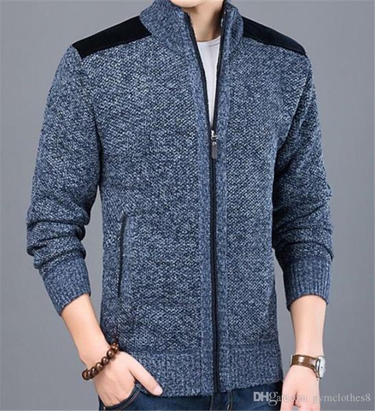 

mens конструктора панелей свитер мода тонких толстые mock neck mens zipper кардиган свитер повседневных мужчины одежда, White;black