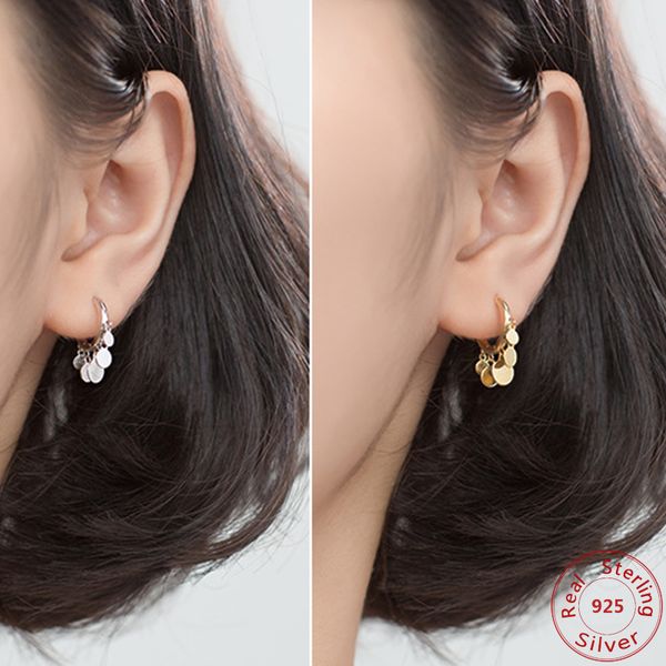 

geometric small round circle pendant earrings for women 925 sterling silver drop dangle earrings party jewelry