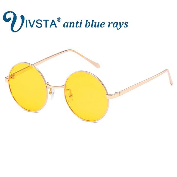 

ivsta anti blue rays gaming glasses women round shape brand design metal optical frame prescription spectacle metal male, Black