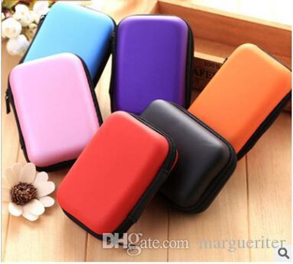 

earphone usb cable travel storage box portable rectangle headphone zipper case eva earphones organizer pure color