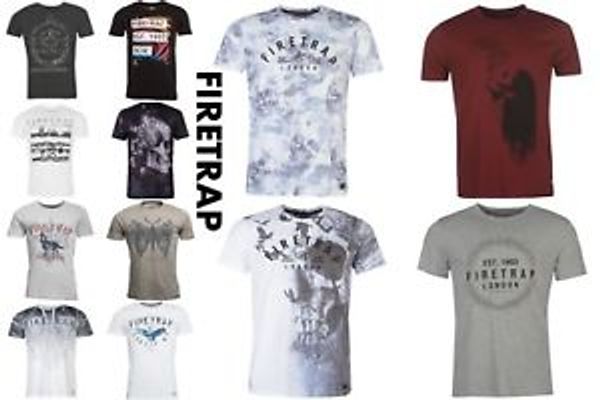 Mens Firetrap T-Shirt Various Graphic Crew Neck Tee Top Mens Firetrap T-Shirt Various Graphic Crew Neck Tee Top