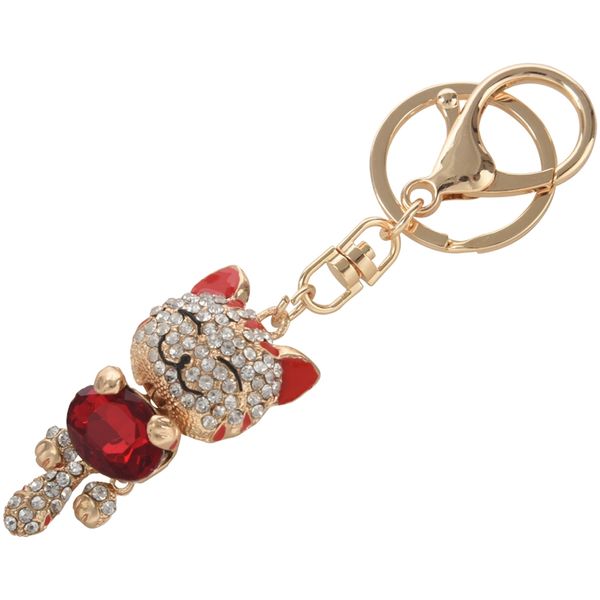 

rhinestone кристалл брелок шарм подвеска кошелек сумка брелок цепи брелок red cat, Silver