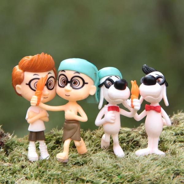 

cute mr. peabody & sherman movie pvc mini action figure set cartoon doll figurines playset toy cup cake er deskkids gift doll