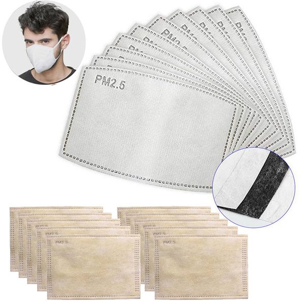 

in stock pm2.5 n95 activated carbon filter face mask breathing insert protective mouth replaceable anti haze filter paper