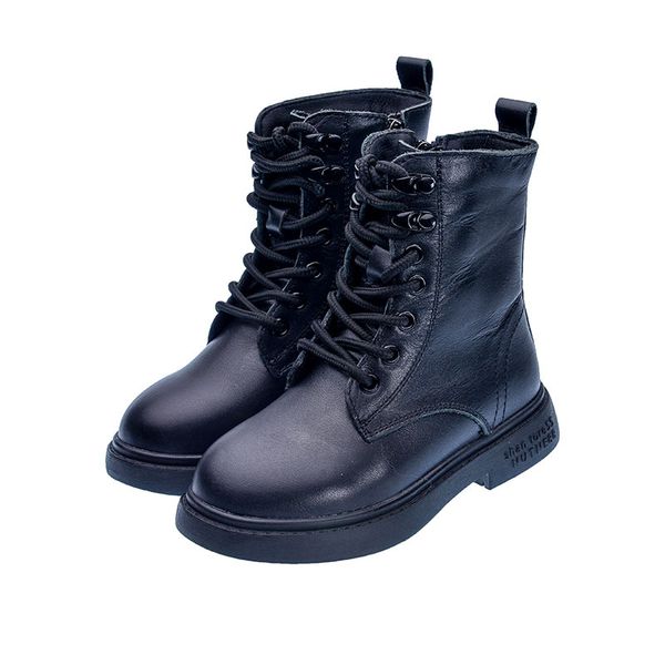

boys scrub leather boots retro winter new kids sneaker shoes warm boots kids non-slip martin warm, Black;grey
