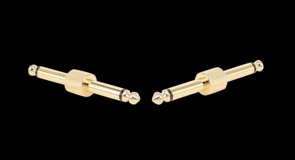 6.35mm Macho para 6.35 MM Masculino 6.5 MM de Áudio Mono Adaptador Banhado A Ouro PARA guitarras Elétricas ETC 500 PÇS / LOTE