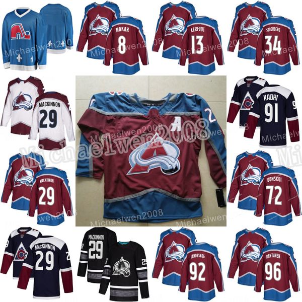 

72 joonas donskoi 91 nazem kadri colorado avalanche jersey cale makar nathan mackinnon mikko rantanen gabriel landeskog tyson barrie jerseys, Black;red