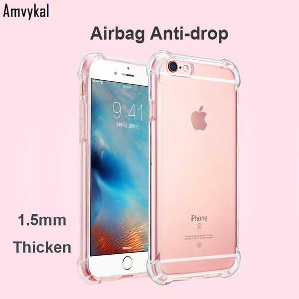 

мягкие tpu air-мешок антидетонационные телефон дела для iphone 11 pro max xr xs max se 6 7 8 plus 1,5мм силиконовый чехол